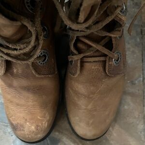 ARCHE 41 brown leather tie  ankle boots THICK SOLES!